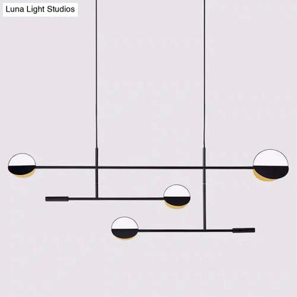 DecorBites™ Contemporary Black Pendant Light with Metal Disc Island Lighting - 4 Bulbs - Distinctive Finish
