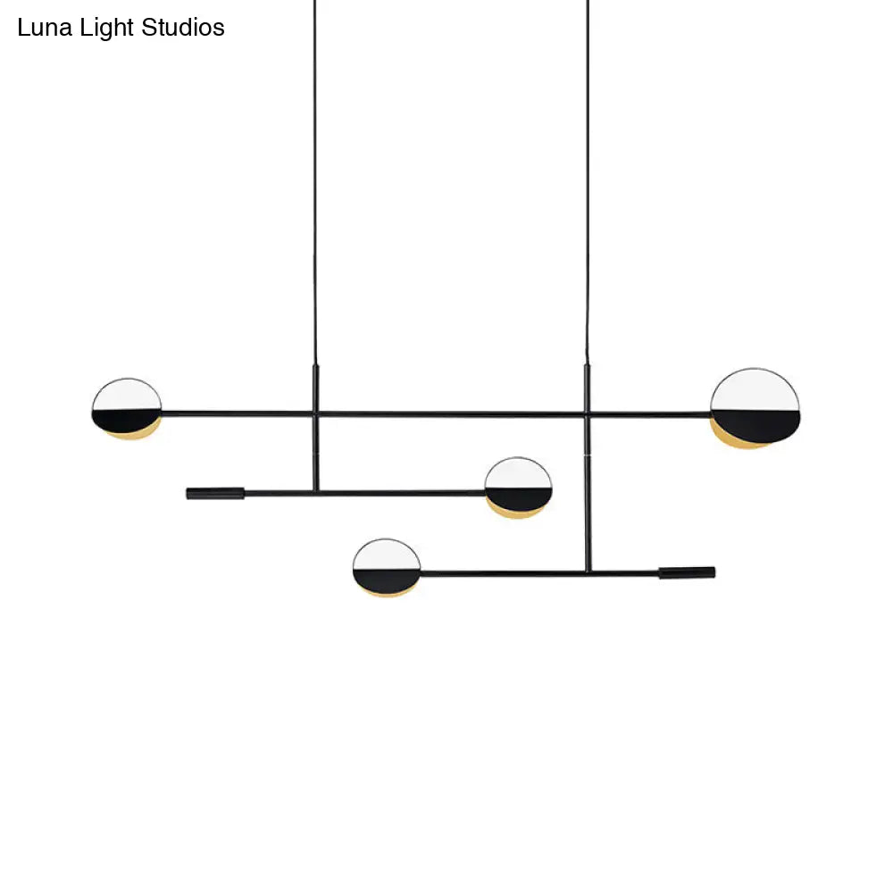 DecorBites™ Contemporary Black Pendant Light with Metal Disc Island Lighting - 4 Bulbs - Distinctive Finish