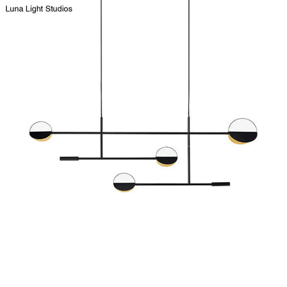 DecorBites™ Contemporary Black Pendant Light with Metal Disc Island Lighting - 4 Bulbs - Distinctive Finish