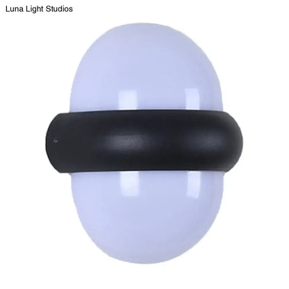 Contemporary black semi-sphere wall sconce patio outdoor area light