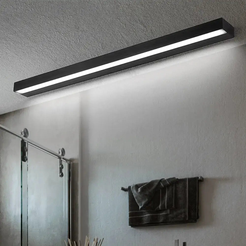 Contemporary black & silver linear vanity sconce bathroom led light