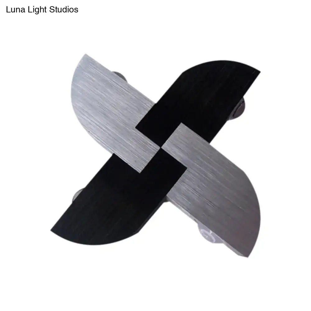 Contemporary black & silver windmill rgb wall sconce living room light