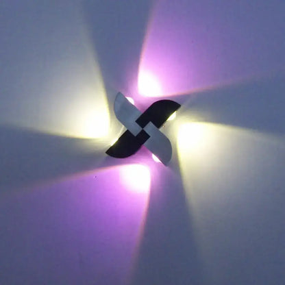 Contemporary black & silver windmill rgb wall sconce living room light