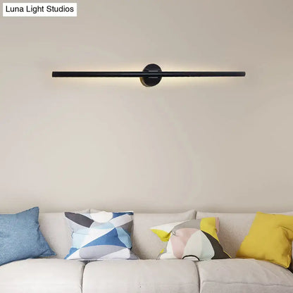 Contemporary black slim wall light – bedroom natural light fixture