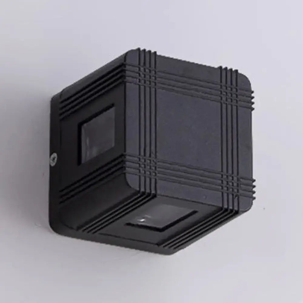 Contemporary black solar lantern outdoor wall light with white warm lighting