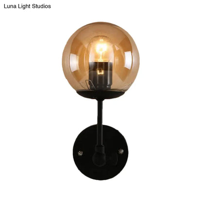 DecorBites™ Contemporary Black Wall Sconce with Globe Glass Shade