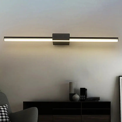 Contemporary black & white linear led wall light bathroom fixture
