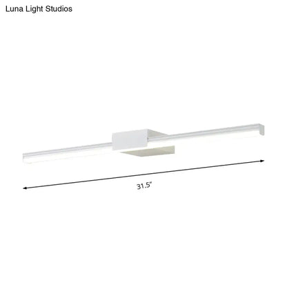 Contemporary black & white linear led wall light bathroom fixture