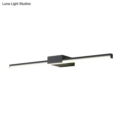 Contemporary black & white linear led wall light bathroom fixture