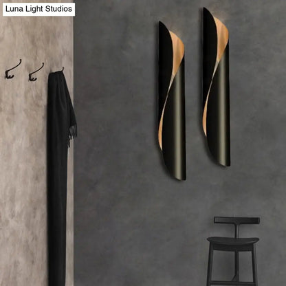 DecorBites™ Contemporary Black/White Rolling Sconce Light Fixture - Up/Down Wall Sconce with 2 Lights
