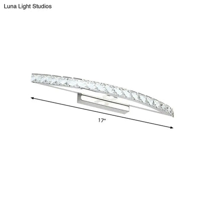 Contemporary bow shaped crystal silver vanity lighting bathroom sconce