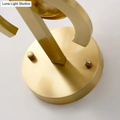 Contemporary brass and clear crystal wall lamp bedroom sconce