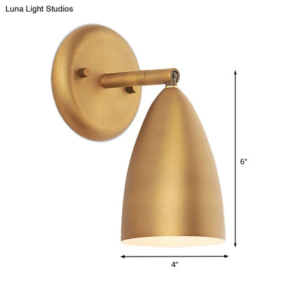 DecorBites™ Contemporary Brass Bedroom Sconce - Elongated Dome Wall Mount Lamp