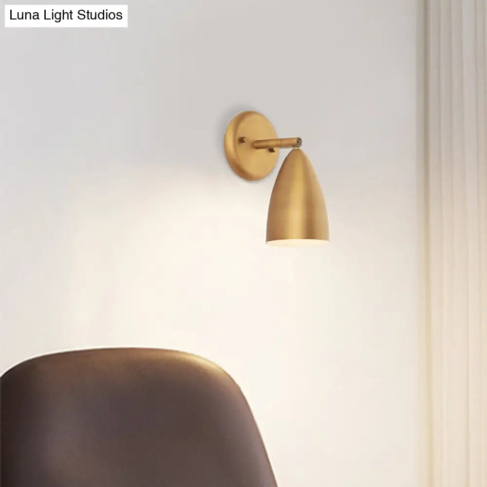 DecorBites™ Contemporary Brass Bedroom Sconce - Elongated Dome Wall Mount Lamp