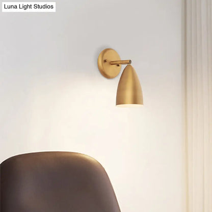 DecorBites™ Contemporary Brass Bedroom Sconce - Elongated Dome Wall Mount Lamp