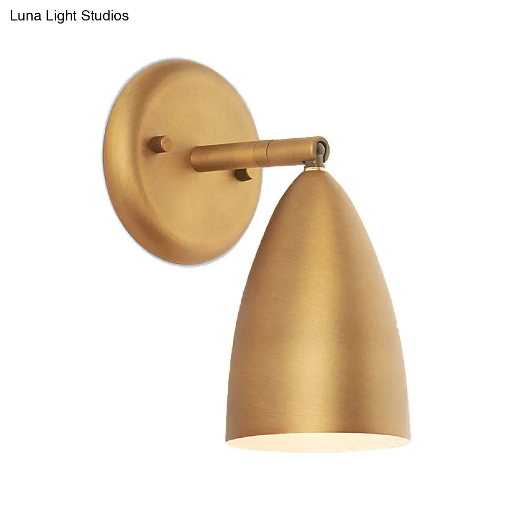 DecorBites™ Contemporary Brass Bedroom Sconce - Elongated Dome Wall Mount Lamp