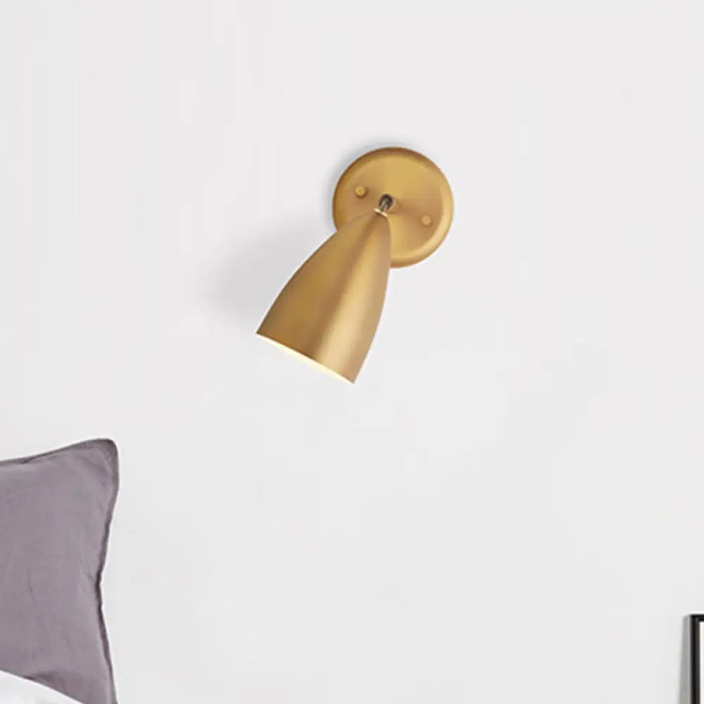 DecorBites™ Contemporary Brass Bedroom Sconce - Elongated Dome Wall Mount Lamp