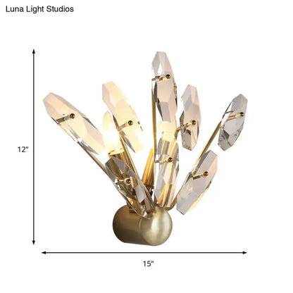 Contemporary brass crystal sputnik wall sconce for living room