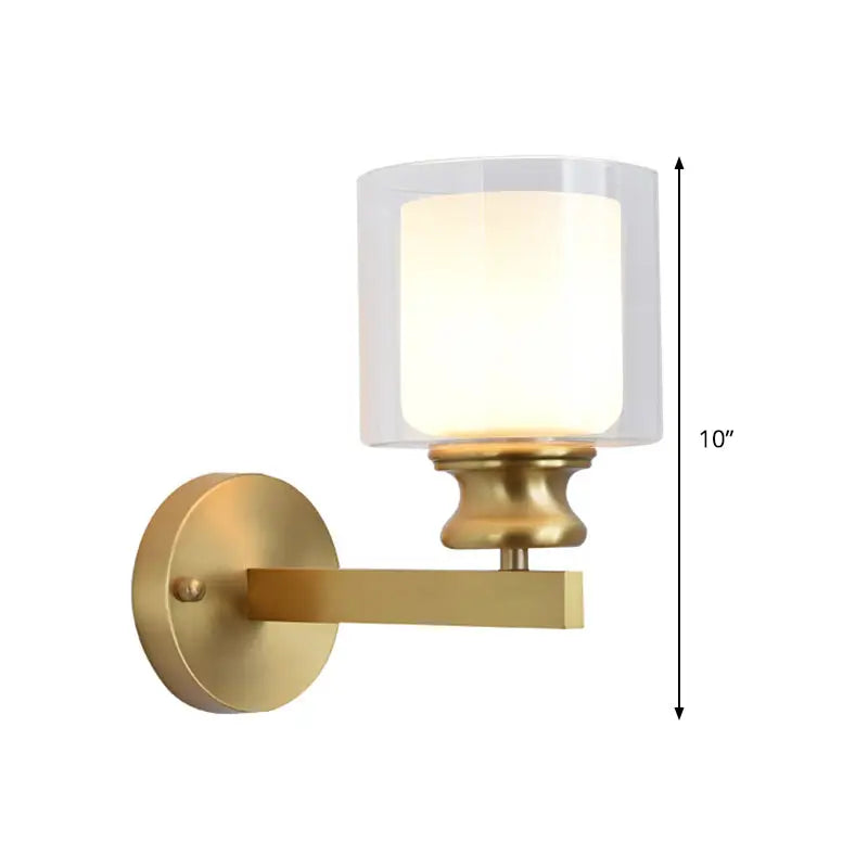 Contemporary brass wall mounted light fixture living room frosted glass