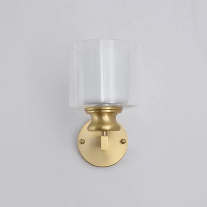 Contemporary brass wall mounted light fixture living room frosted glass