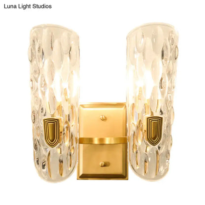 Contemporary brass water glass wall sconce bedroom bedside light