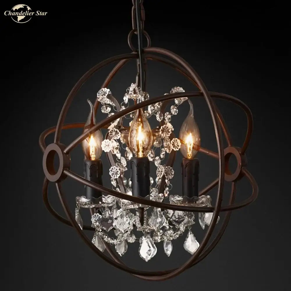 Contemporary bronze crystal led chandelier dining room pendant light