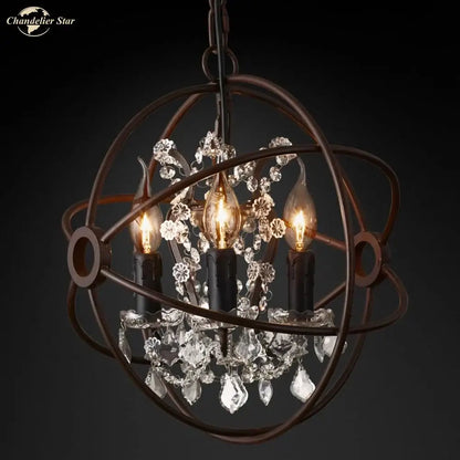 Contemporary bronze crystal led chandelier dining room pendant light