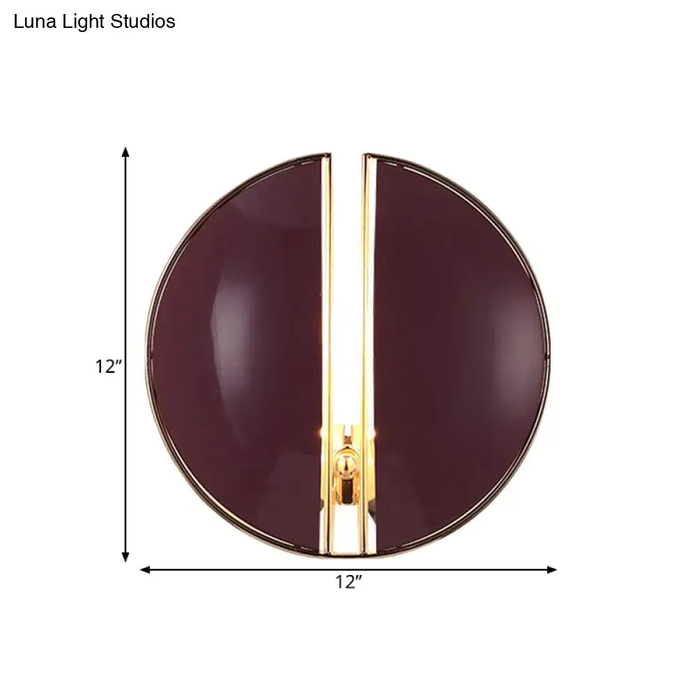 Contemporary burgundy and gold wall lamp bedroom sconce