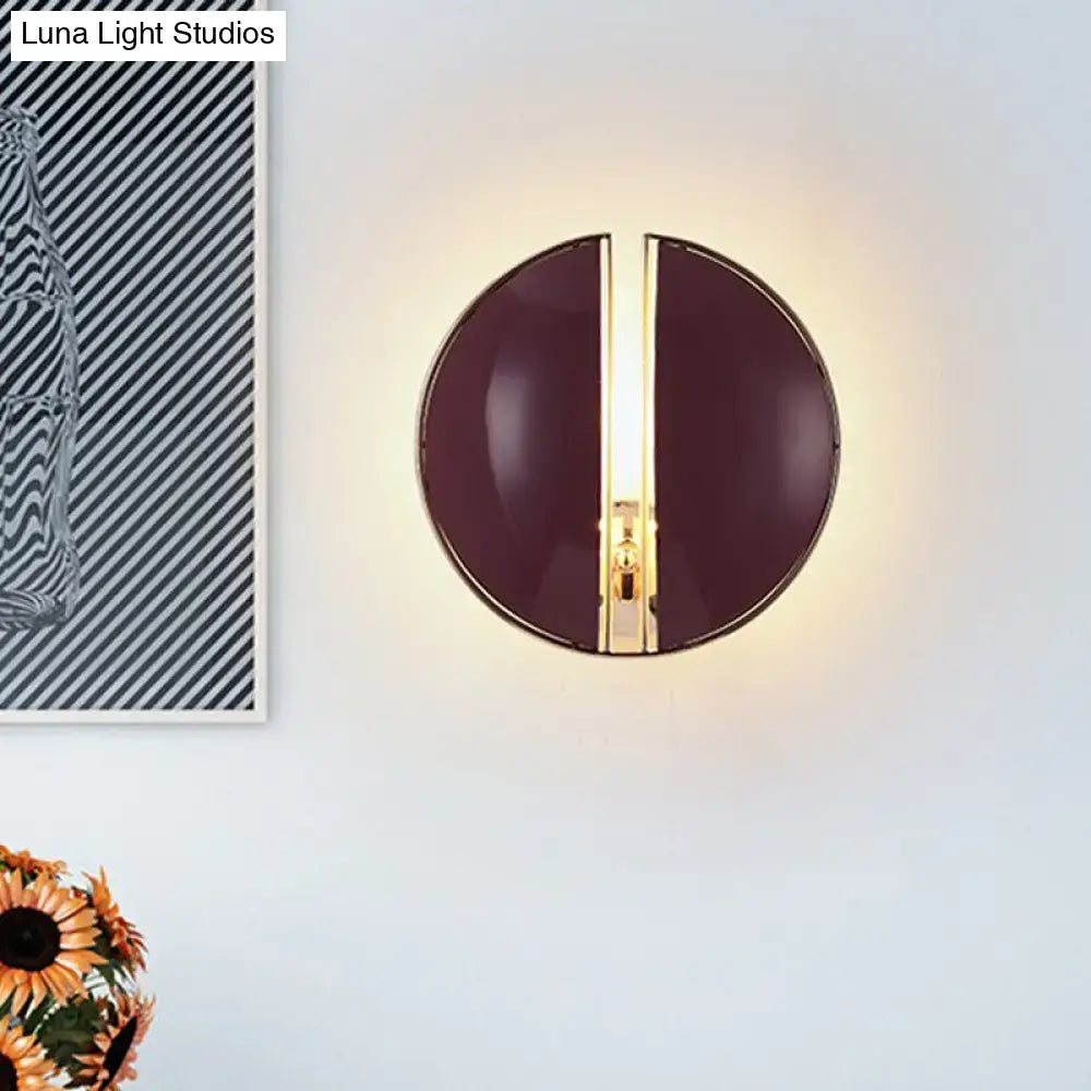 Contemporary burgundy and gold wall lamp bedroom sconce