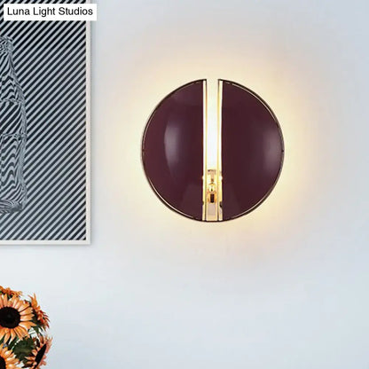 Contemporary burgundy and gold wall lamp bedroom sconce