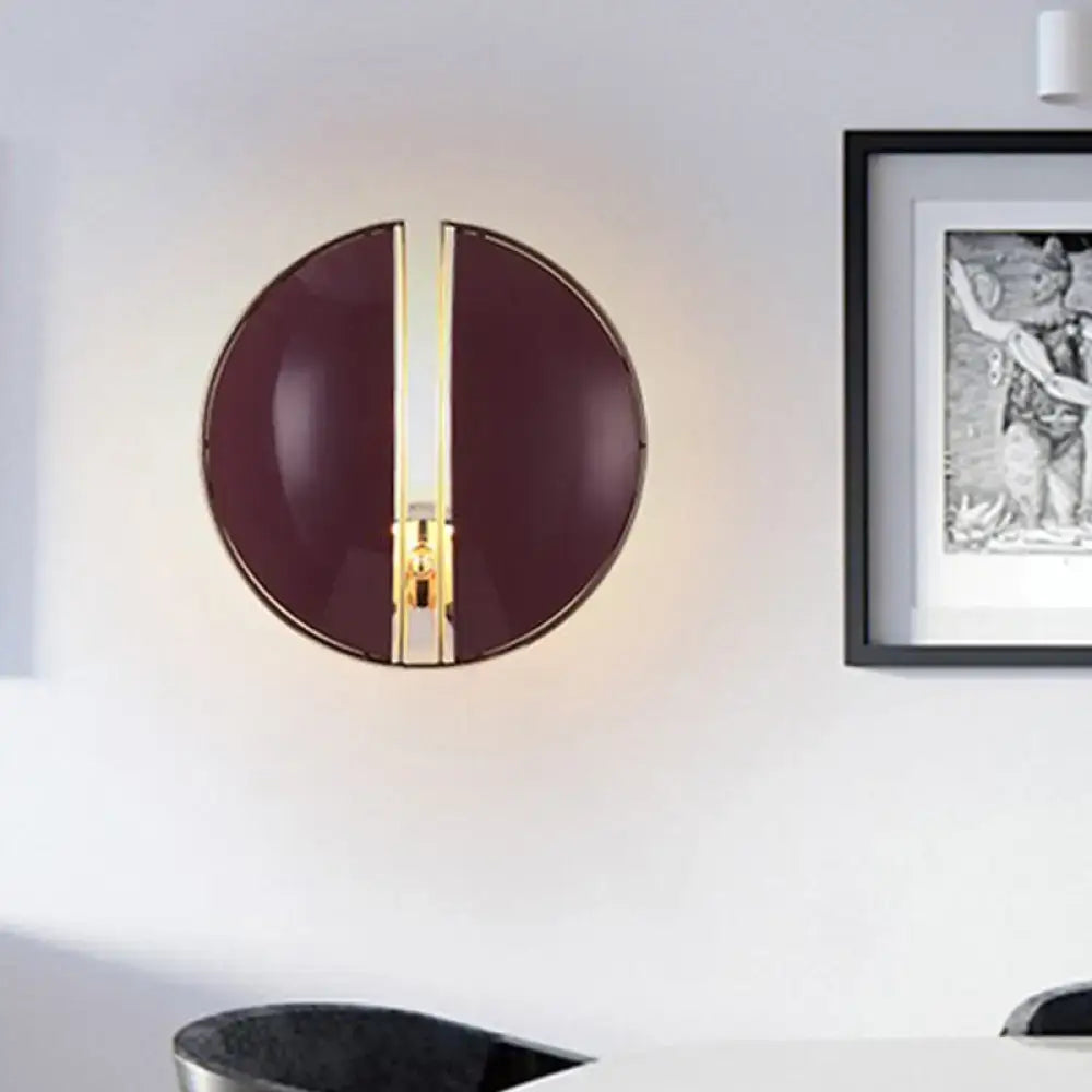 Contemporary burgundy and gold wall lamp bedroom sconce