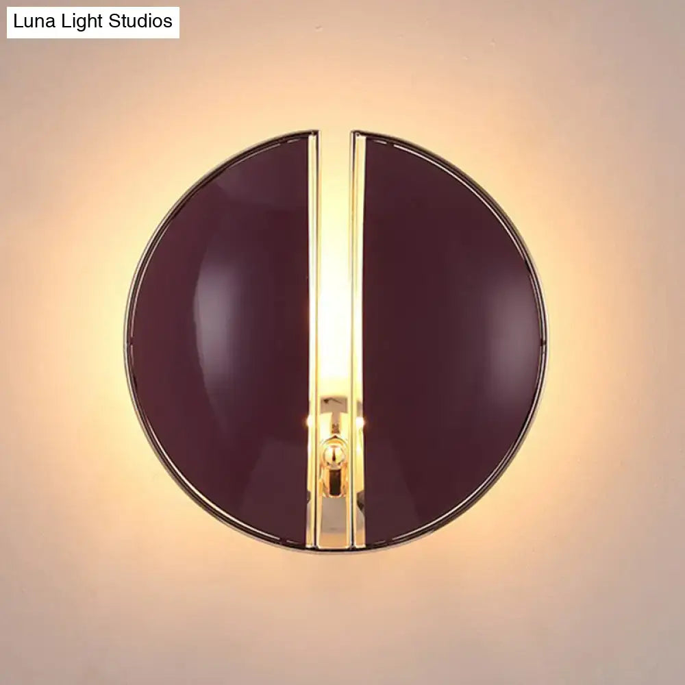 Contemporary burgundy and gold wall lamp bedroom sconce