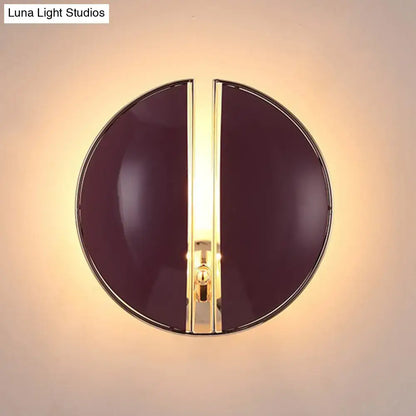 Contemporary burgundy and gold wall lamp bedroom sconce