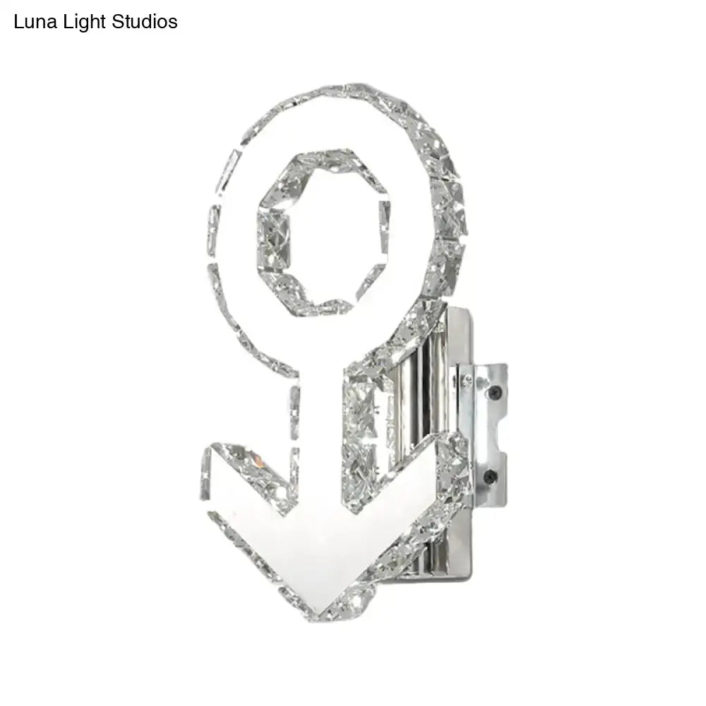Contemporary chrome anchor crystal wall lamp hallway warm white light