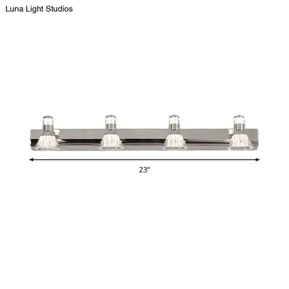 Contemporary chrome conic sconce light – bathroom crystal vanity lighting
