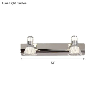 Contemporary chrome conic sconce light – bathroom crystal vanity lighting