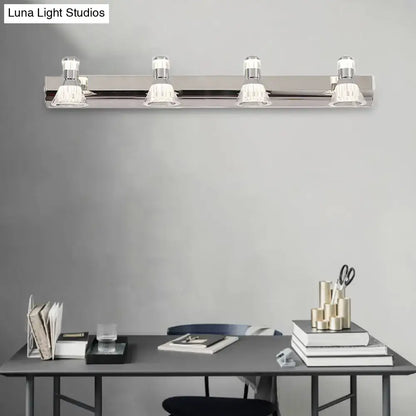 Contemporary chrome conic sconce light – bathroom crystal vanity lighting