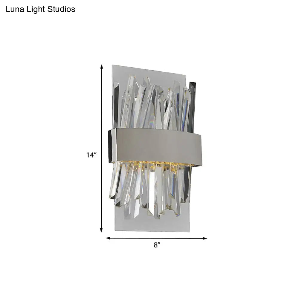 DecorBites™ Contemporary Chrome LED Crystal Wall Sconce - Elegant Bedroom Lighting Solution