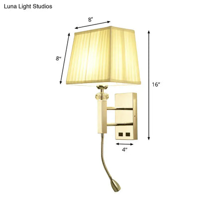 Contemporary chrome led light fixture with spot light bedroom sconce