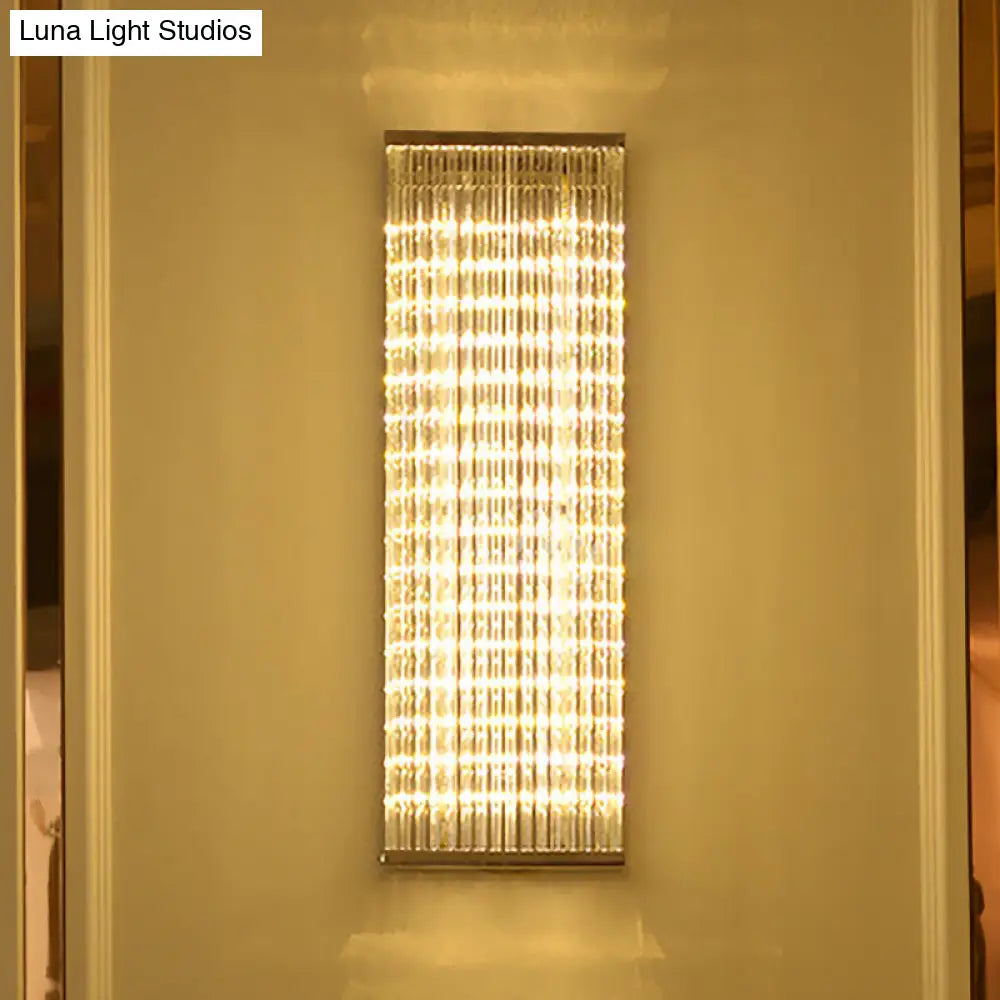 DecorBites™ Contemporary Chrome LED Wall Sconce: Clear Glass Bar Mount Light