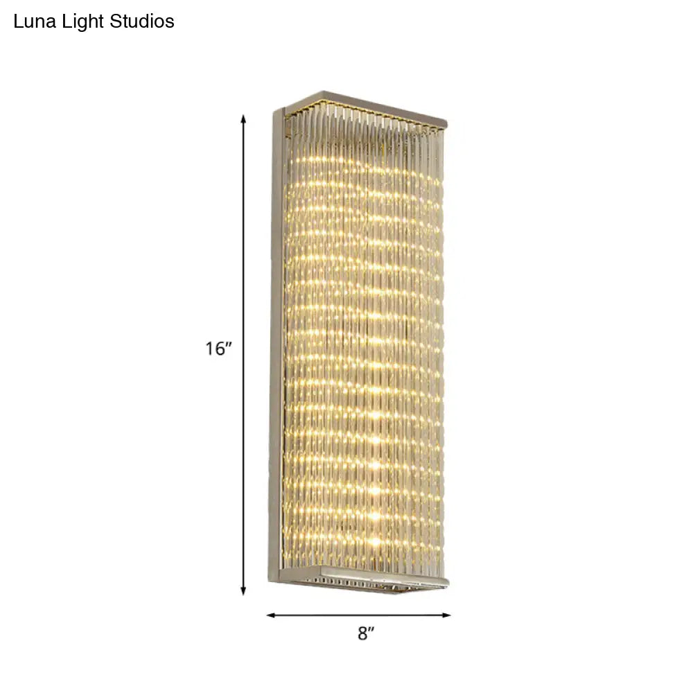 DecorBites™ Contemporary Chrome LED Wall Sconce: Clear Glass Bar Mount Light