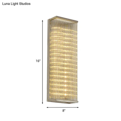 DecorBites™ Contemporary Chrome LED Wall Sconce: Clear Glass Bar Mount Light
