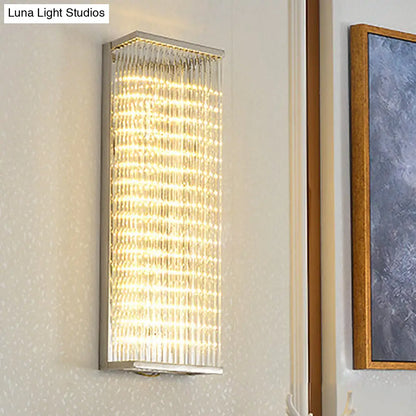 DecorBites™ Contemporary Chrome LED Wall Sconce: Clear Glass Bar Mount Light