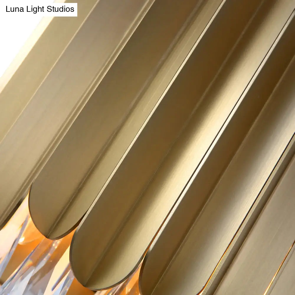 DecorBites™ Contemporary Clear Crystal Wall Lamp - 1 Light, Brass Finish - Ideal for Living Room Lighting