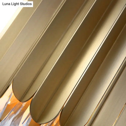 DecorBites™ Contemporary Clear Crystal Wall Lamp - 1 Light, Brass Finish - Ideal for Living Room Lighting