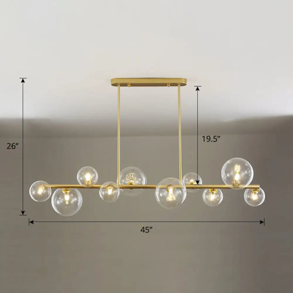 DecorBites™ Contemporary Clear Glass Bubble Island Lamp - Stylish Ceiling Light for Dining Room