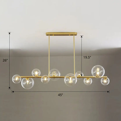 DecorBites™ Contemporary Clear Glass Bubble Island Lamp - Stylish Ceiling Light for Dining Room