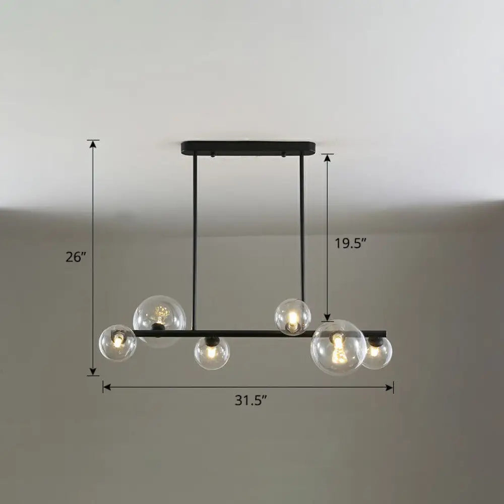 DecorBites™ Contemporary Clear Glass Bubble Island Lamp - Stylish Ceiling Light for Dining Room