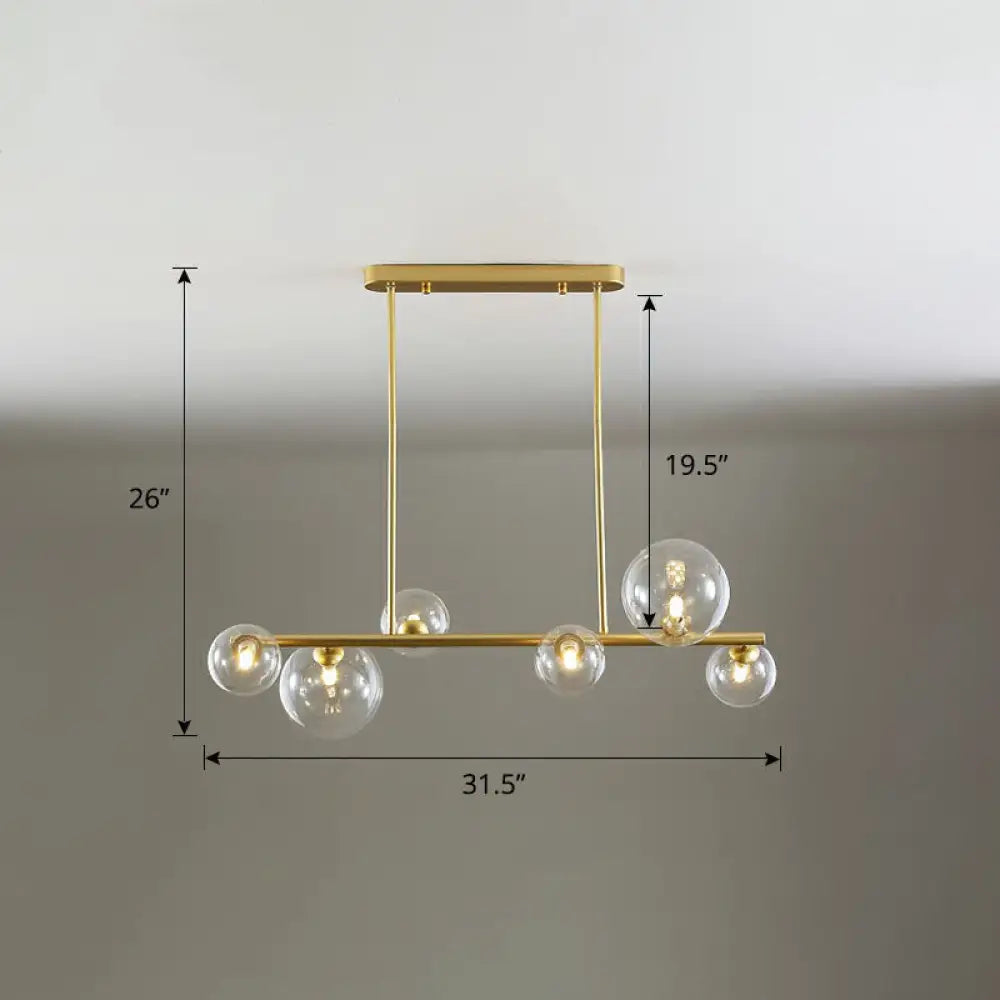 DecorBites™ Contemporary Clear Glass Bubble Island Lamp - Stylish Ceiling Light for Dining Room