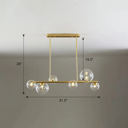 DecorBites™ Contemporary Clear Glass Bubble Island Lamp - Stylish Ceiling Light for Dining Room
